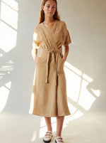 Load image into Gallery viewer, ADALAY DRESS | OCHRE LINEN SUITING

