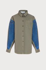 Load image into Gallery viewer, SHIRT WITH REWORKED DENIM DETAILS | MULTIPLE COLOURWAYS
