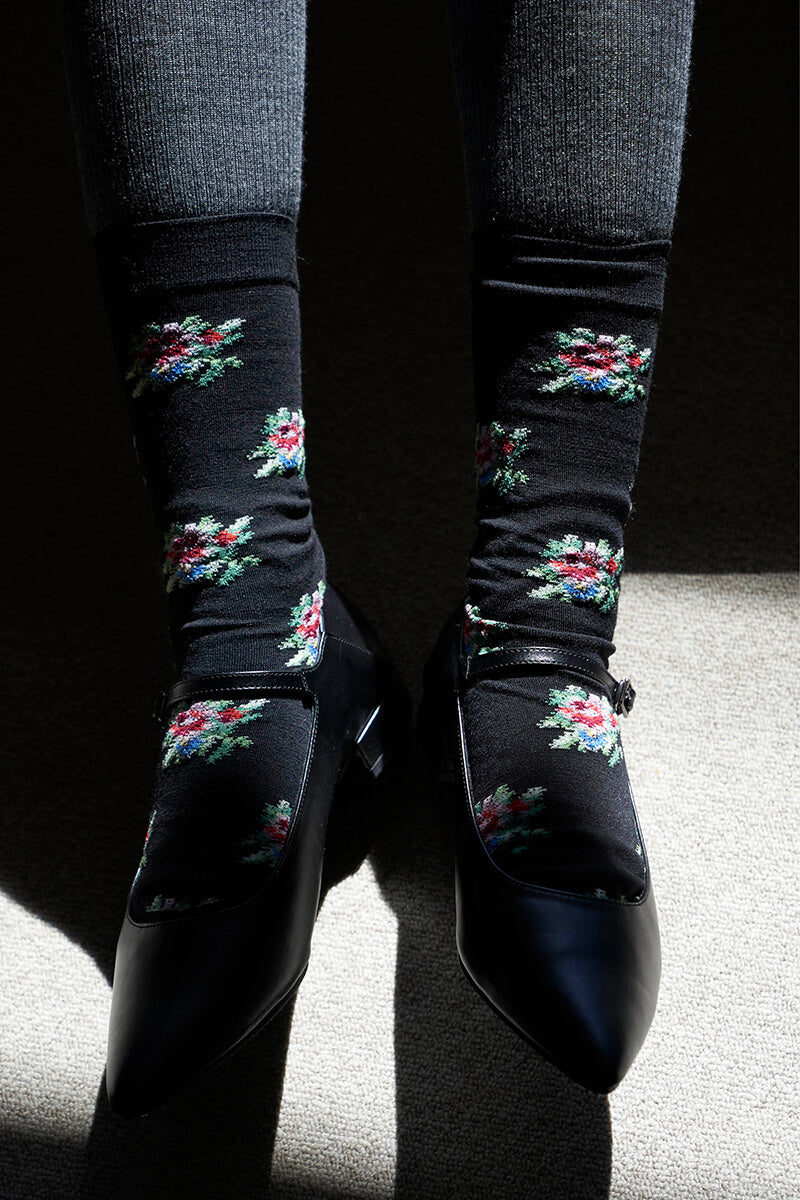ROSE SOCKS | BLACK