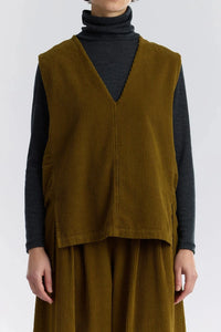 CORDUROY VEST | DARK OLIVE