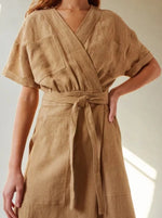 Load image into Gallery viewer, ADALAY DRESS | OCHRE LINEN SUITING
