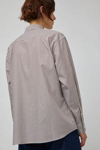 NOLAN SHIRT | BROWN/WHITE STRIPE