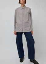 Load image into Gallery viewer, NOLAN SHIRT | BROWN/WHITE STRIPE
