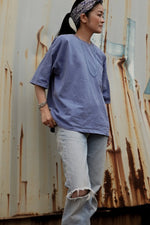 Load image into Gallery viewer, PIGMENT-DYED T-SHIRT | BLUE
