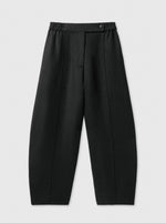 Load image into Gallery viewer, LINEN CURVED PANTS | BLACK
