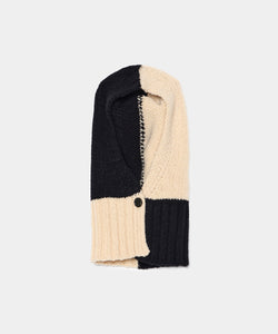 BICOLOUR CASHMERE/SILK BALACLAVA | VANILLA/BLACK