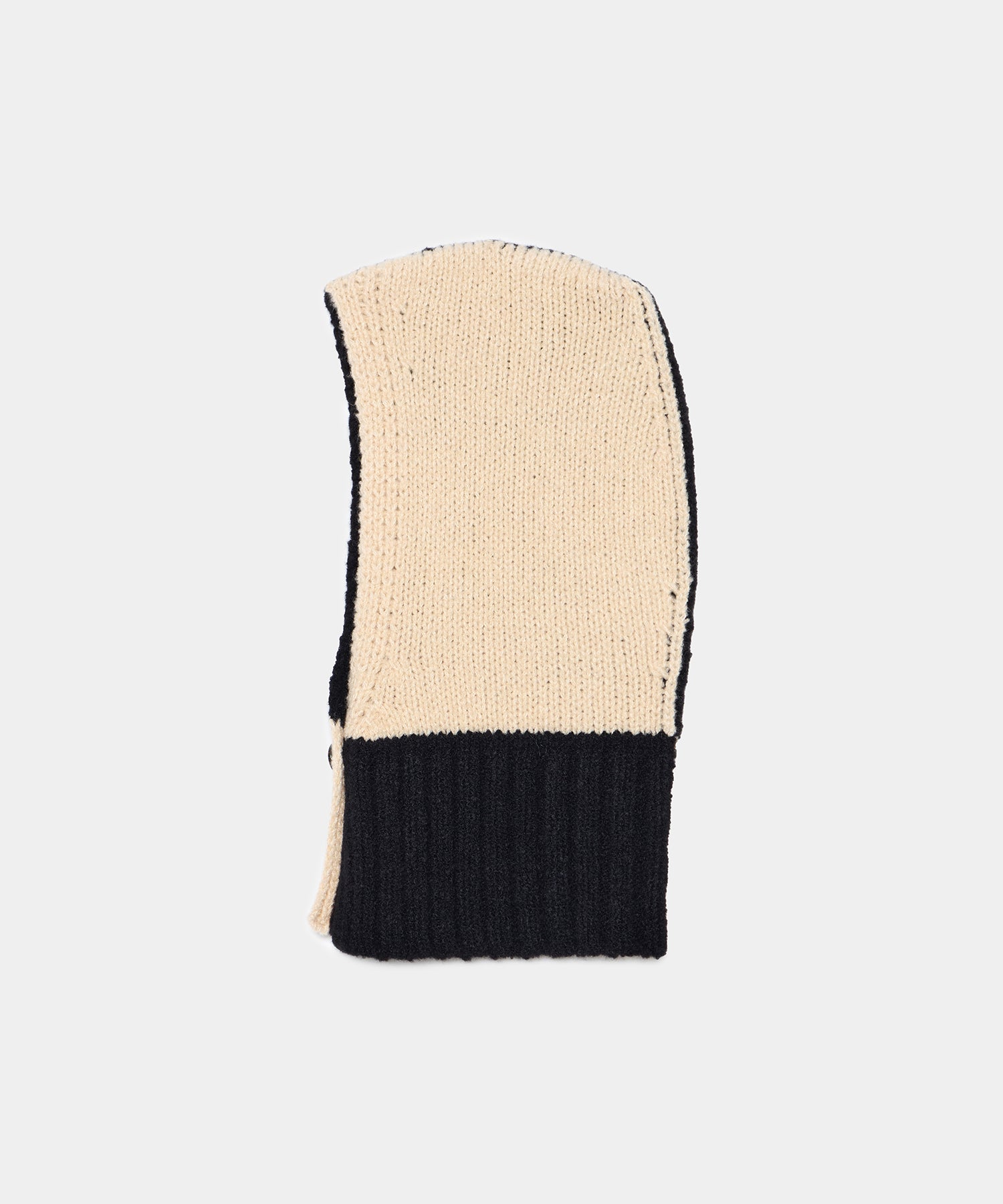 BICOLOUR CASHMERE/SILK BALACLAVA | VANILLA/BLACK