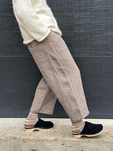 WOOL AND LINEN HERRINGBONE PANTS | MULTIPLE COLOURWAYS