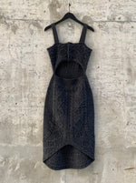 Load image into Gallery viewer, ROUND KNIT CABLE DRESS | CHARCOAL
