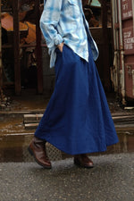 Load image into Gallery viewer, INDIGO GATHERED SKIRT | INDIGO
