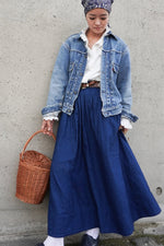 Load image into Gallery viewer, INDIGO GATHERED SKIRT | INDIGO
