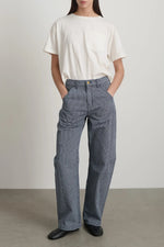Load image into Gallery viewer, LANGE LASSO | INDIGO WHITE STRIPE
