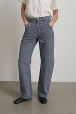 Load image into Gallery viewer, LANGE LASSO | INDIGO WHITE STRIPE
