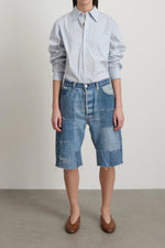 Load image into Gallery viewer, MADRAS SHORT REWORK | VINTAGE INDIGO
