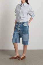 Load image into Gallery viewer, MADRAS SHORT REWORK | VINTAGE INDIGO
