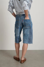 Load image into Gallery viewer, MADRAS SHORT REWORK | VINTAGE INDIGO
