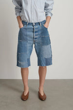 Load image into Gallery viewer, MADRAS SHORT REWORK | VINTAGE INDIGO
