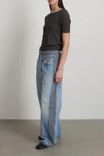 Load image into Gallery viewer, DOUBLE WAISTBAND REWORK | VINTAGE INDIGO/STRIPE
