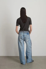 Load image into Gallery viewer, DOUBLE WAISTBAND REWORK | VINTAGE INDIGO/STRIPE
