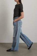 Load image into Gallery viewer, DOUBLE WAISTBAND REWORK | VINTAGE INDIGO/STRIPE
