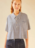 Load image into Gallery viewer, ISSA POLO SHIRT | MARINE JERSEY STRIPE
