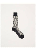 Load image into Gallery viewer, JACQUARD CHECK SOCKS | BLACK
