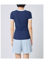 Load image into Gallery viewer, TWISTED COTTON T SHIRT | NAVY
