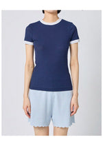 Load image into Gallery viewer, TWISTED COTTON T SHIRT | NAVY
