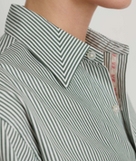 Load image into Gallery viewer, NOLAN SHIRT | GREEN YARN DYE STRIPE
