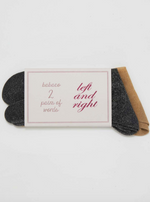 Load image into Gallery viewer, 2 PAIRS of WORDS (TABI SOCKS) | BLACK SILVER / BEIGE GOLD
