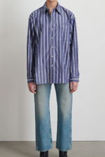 Load image into Gallery viewer, NOLAN SHIRT | INDIGO WHITE STRIPE
