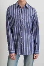 Load image into Gallery viewer, NOLAN SHIRT | INDIGO WHITE STRIPE
