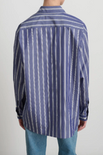 Load image into Gallery viewer, NOLAN SHIRT | INDIGO WHITE STRIPE
