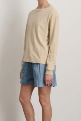 LONG SLEEVE POCKET T-SHIRT | BEIGE