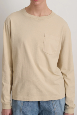 LONG SLEEVE POCKET T-SHIRT | BEIGE