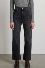 Load image into Gallery viewer, PLEIN HIGH STRAIGHT JEAN | STIL BLACK
