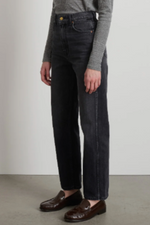 Load image into Gallery viewer, PLEIN HIGH STRAIGHT JEAN | STIL BLACK
