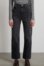 Load image into Gallery viewer, PLEIN HIGH STRAIGHT JEAN | STIL BLACK
