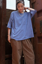 Load image into Gallery viewer, PIGMENT-DYED T-SHIRT | BLUE
