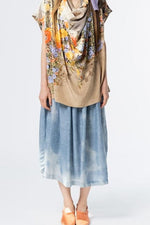 Load image into Gallery viewer, SILK SKIRT | GREY-BLUE
