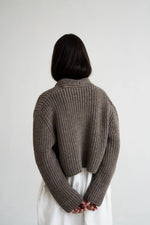 Load image into Gallery viewer, KNITTED WOOL CARDIGAN | TAUPE BROWN
