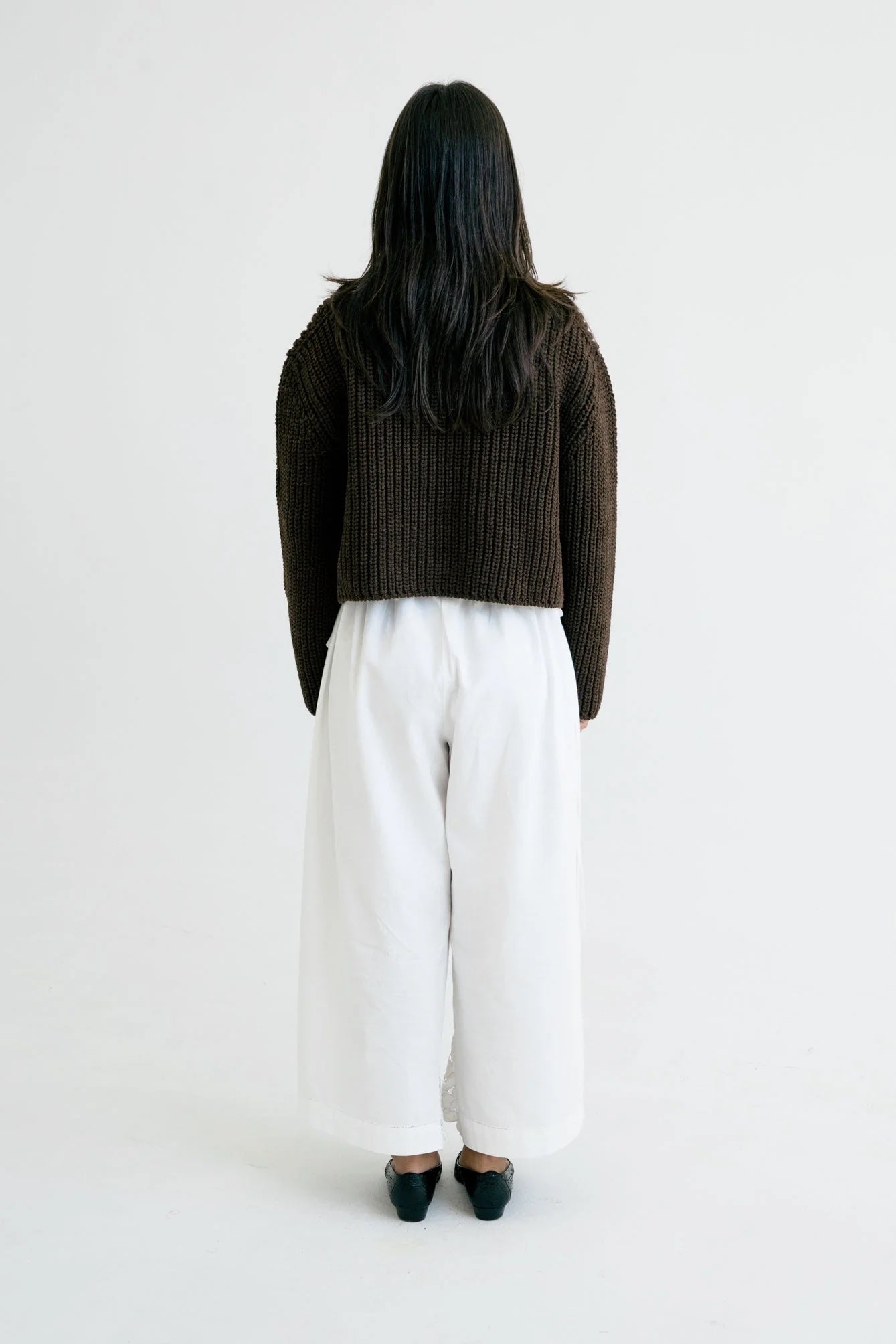 KNITTED WOOL CARDIGAN | CHOCOLATE BROWN