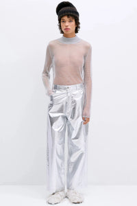 COTTON & SILK PANTS | SILVER