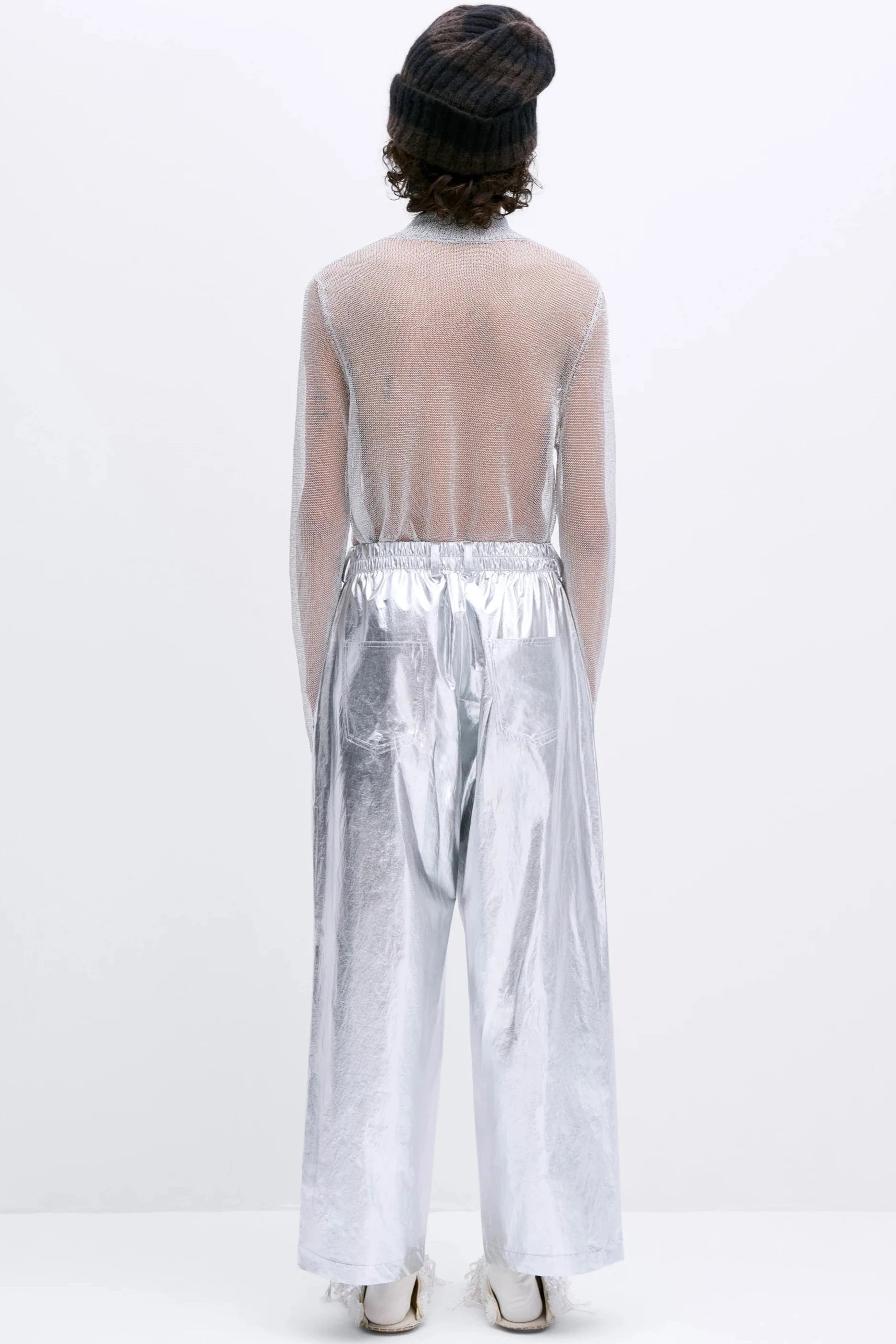 COTTON & SILK PANTS | SILVER