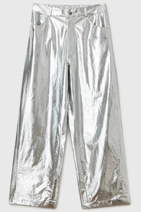 COTTON & SILK PANTS | SILVER