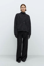 Load image into Gallery viewer, BABY ALPACA CARDIGAN | ANTHRACITE
