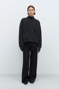 BABY ALPACA CARDIGAN | ANTHRACITE