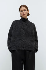 Load image into Gallery viewer, BABY ALPACA CARDIGAN | ANTHRACITE
