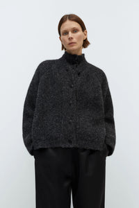 BABY ALPACA CARDIGAN | ANTHRACITE