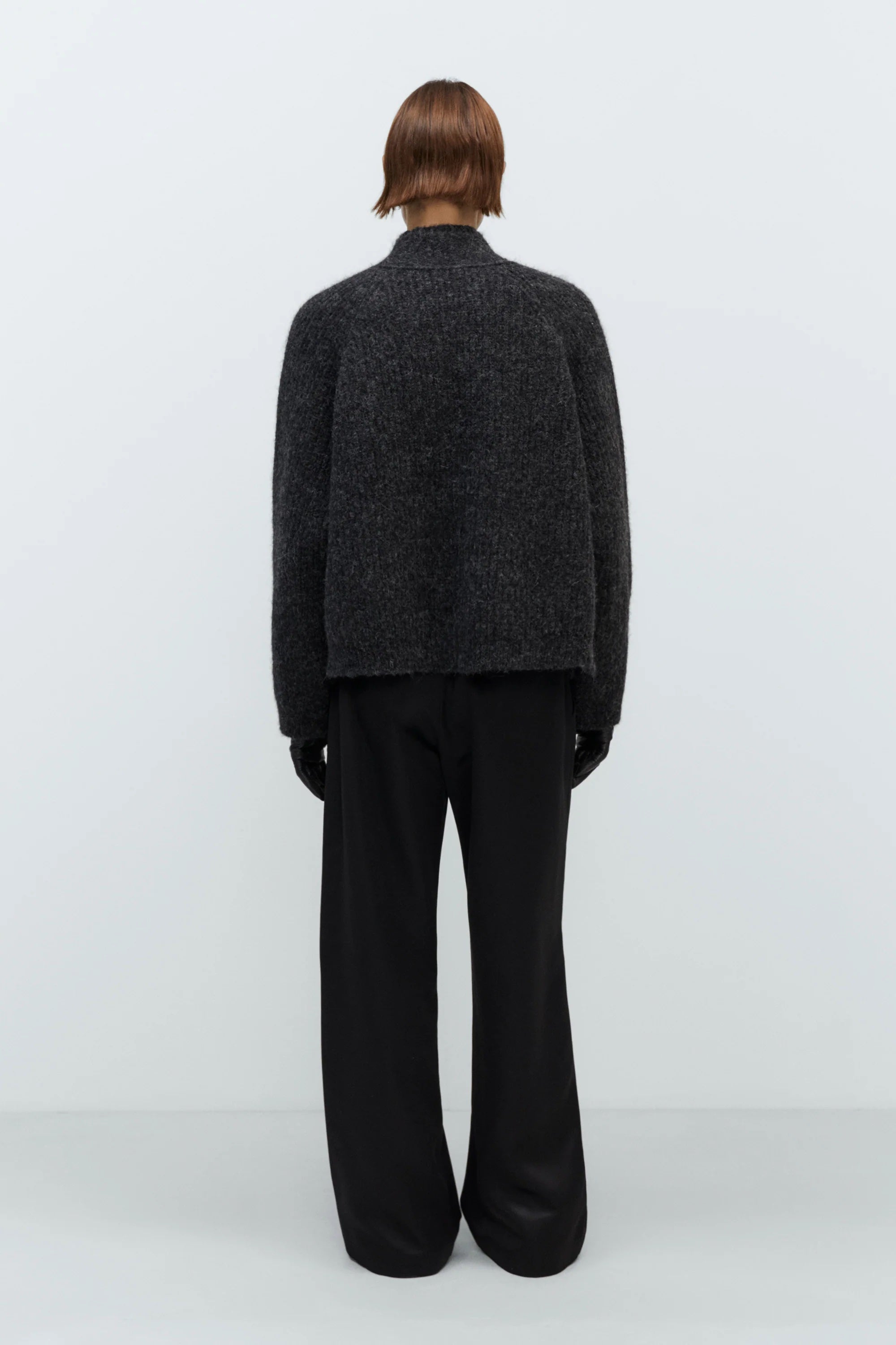 BABY ALPACA CARDIGAN | ANTHRACITE